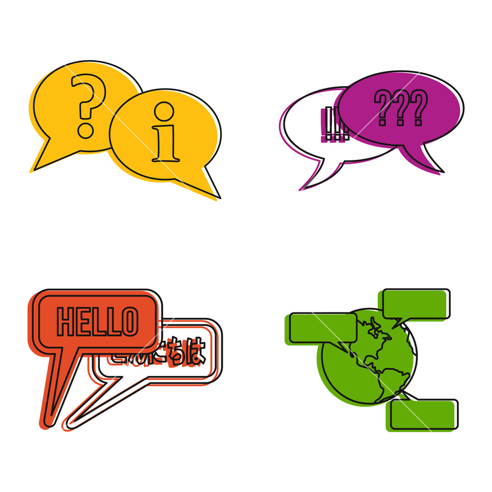 1000x1000 Speech Icon Set Color Outline Set Of Speech Vector Icons For Web