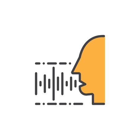 450x450 Voice, Speech Recognition Line Icon, Filled Outline Vector Sign