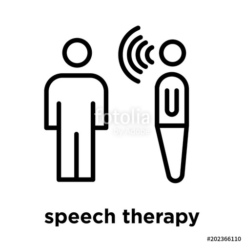 500x500 Speech Therapy Icon Isolated On White Background Stock Image