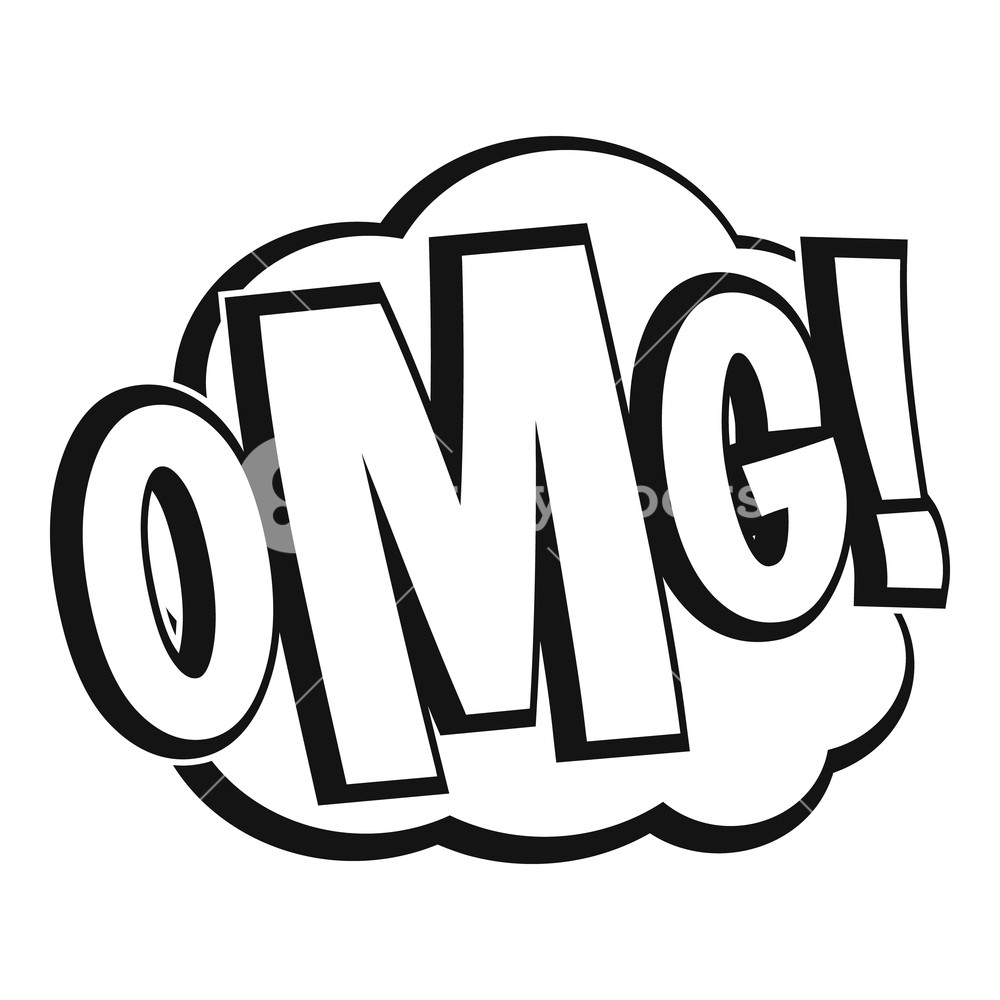 1000x1000 Omg, Comic Text Speech Bubble Icon Simple Illustration Of Omg