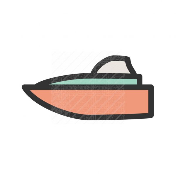 600x600 Speed Boat Line Filled Icon