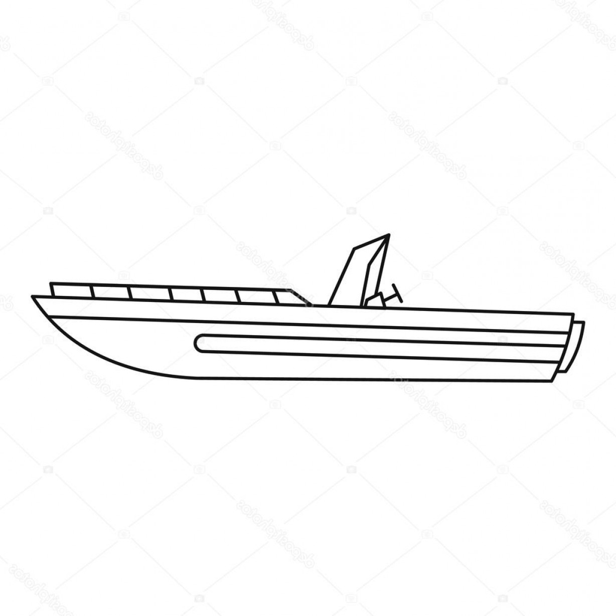 1228x1228 Stock Illustration Motor Speed Boat Icon Outline Soidergi