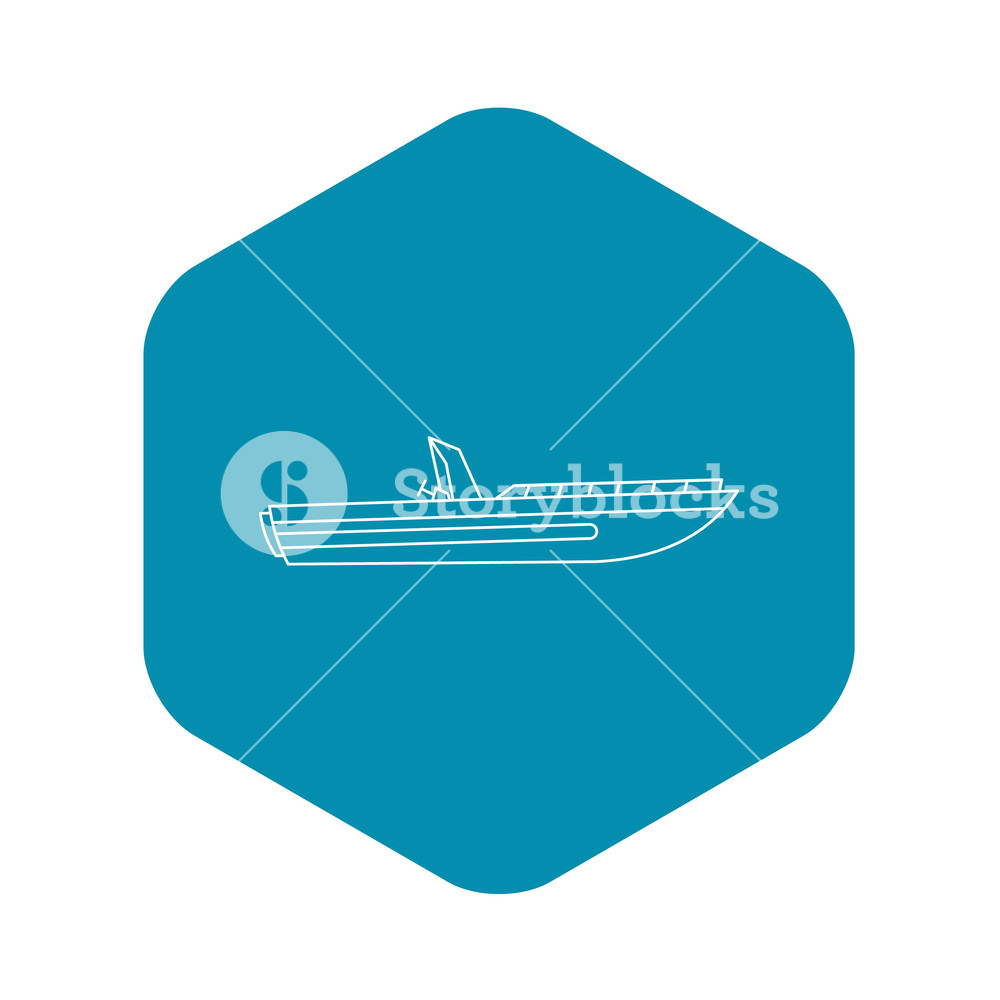 1000x1000 Motor Speed Boat Icon Outline Illustration Of Boat Vector Icon