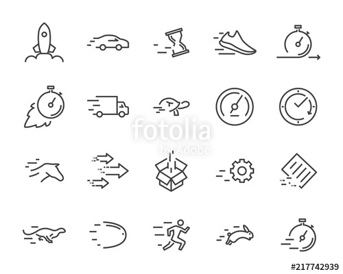 500x400 Simple Set Of Vector Line Icon, Contain Such Lcon As Speed, Agile