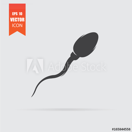 500x500 Sperm Icon In Flat Style Isolated On Grey Background