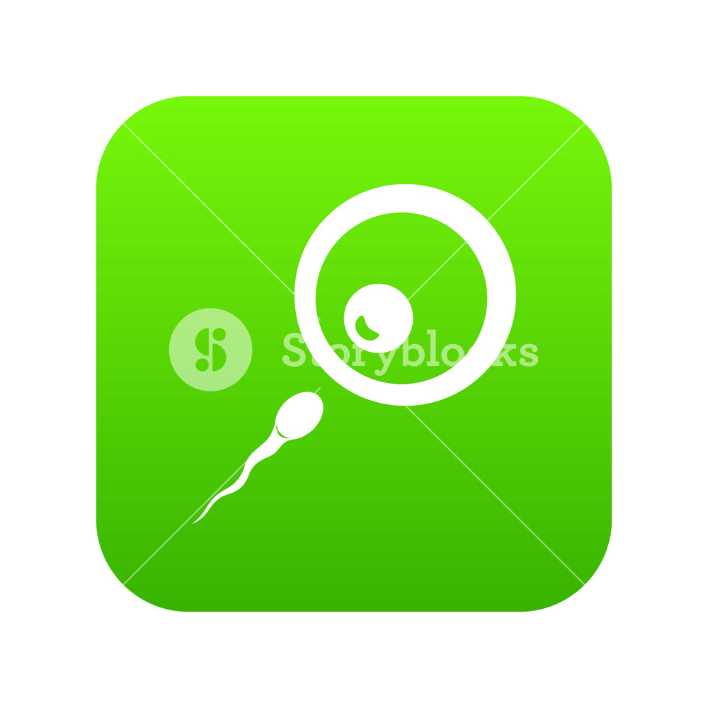 1000x1000 Donor Sperm Icon Digital Green For Any Design Isolated On White