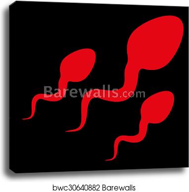 382x390 Sperm Icon, Canvas Print Barewalls Posters Prints