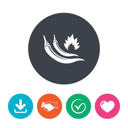 416x416 Hot Chili Peppers Sign Spicy Food Symbol Premium Clipart