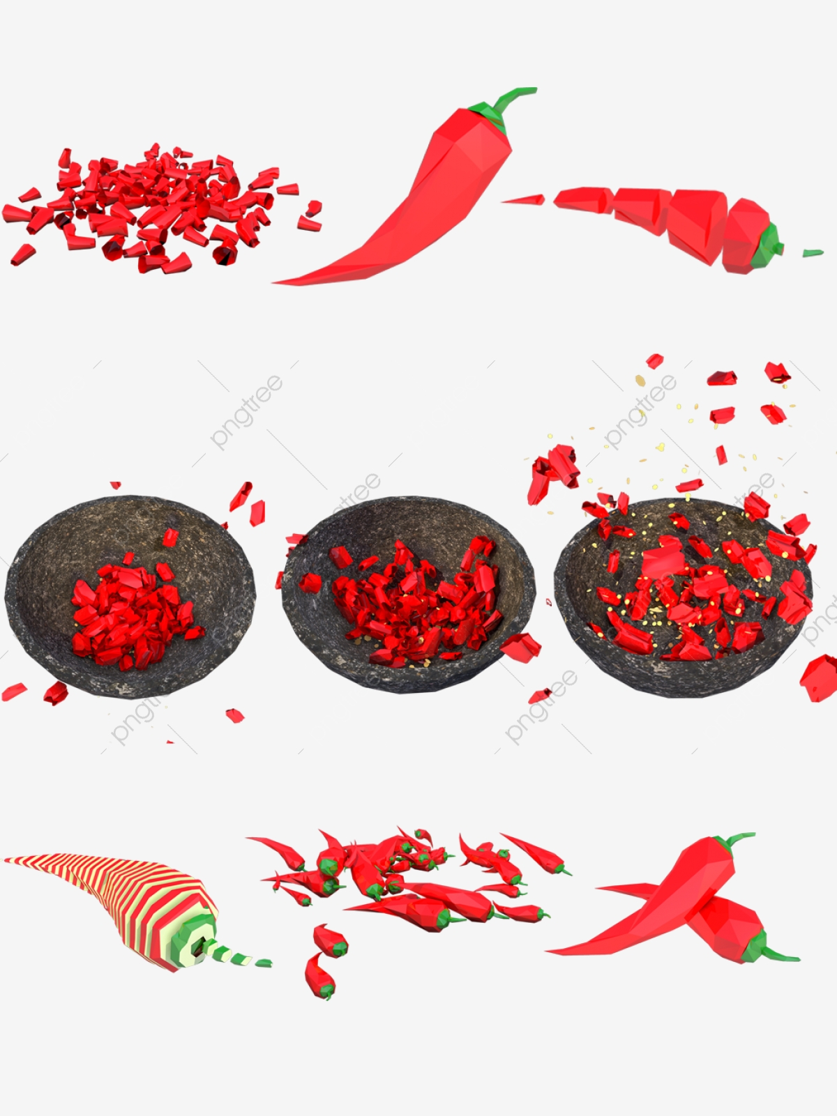 1200x1601 Red Chili Pepper Peppermint Millet Spicy Cartoon Element Icon