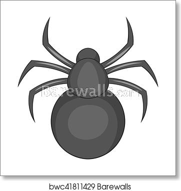 362x382 Spider Icon, Cartoon Style, Art Print Barewalls Posters Prints