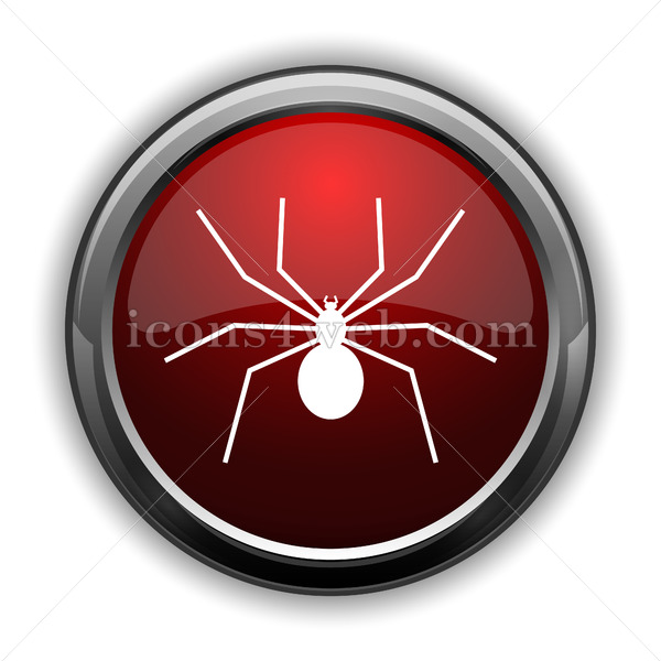 600x600 Spider Icon Red Glossy Web Icon With Shaddow