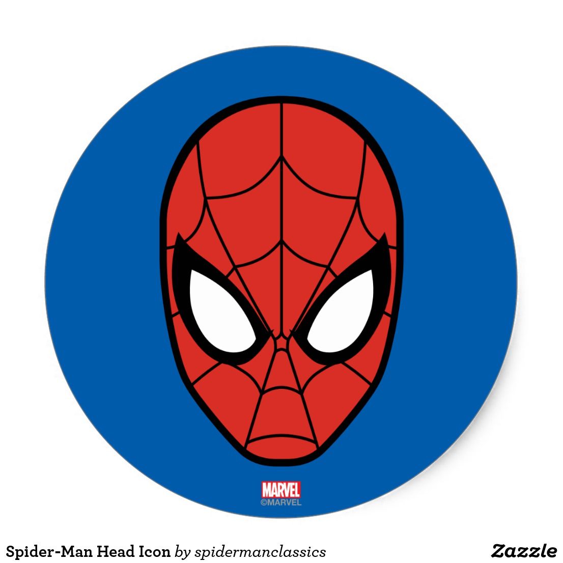 1106x1106 Spider Man Head Icon Classic Round Sticker