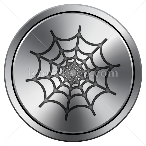 600x600 Spider Web Icon Round Icon Imitating Metal