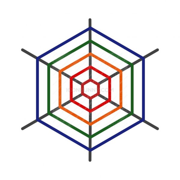 600x600 Spiderweb Flat Multicolor Icon