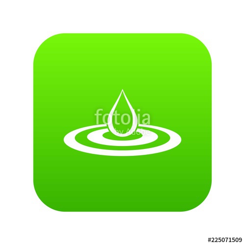 500x500 Water Drop And Spill Icon Digital Green For Any Design Isolated