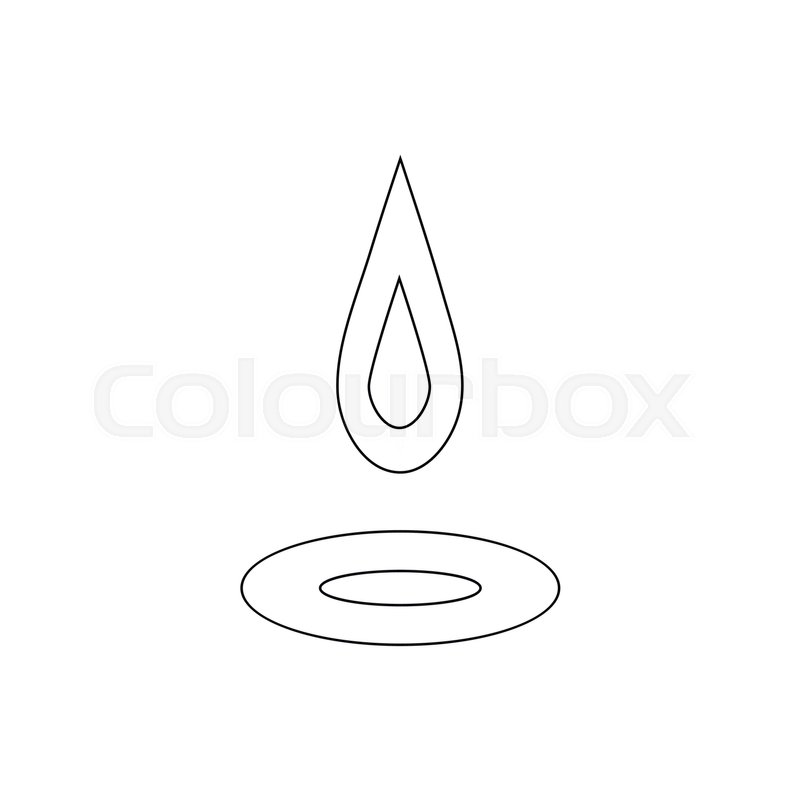 800x800 Water Drop And Spill Icon In Outline Stock Vector Colourbox