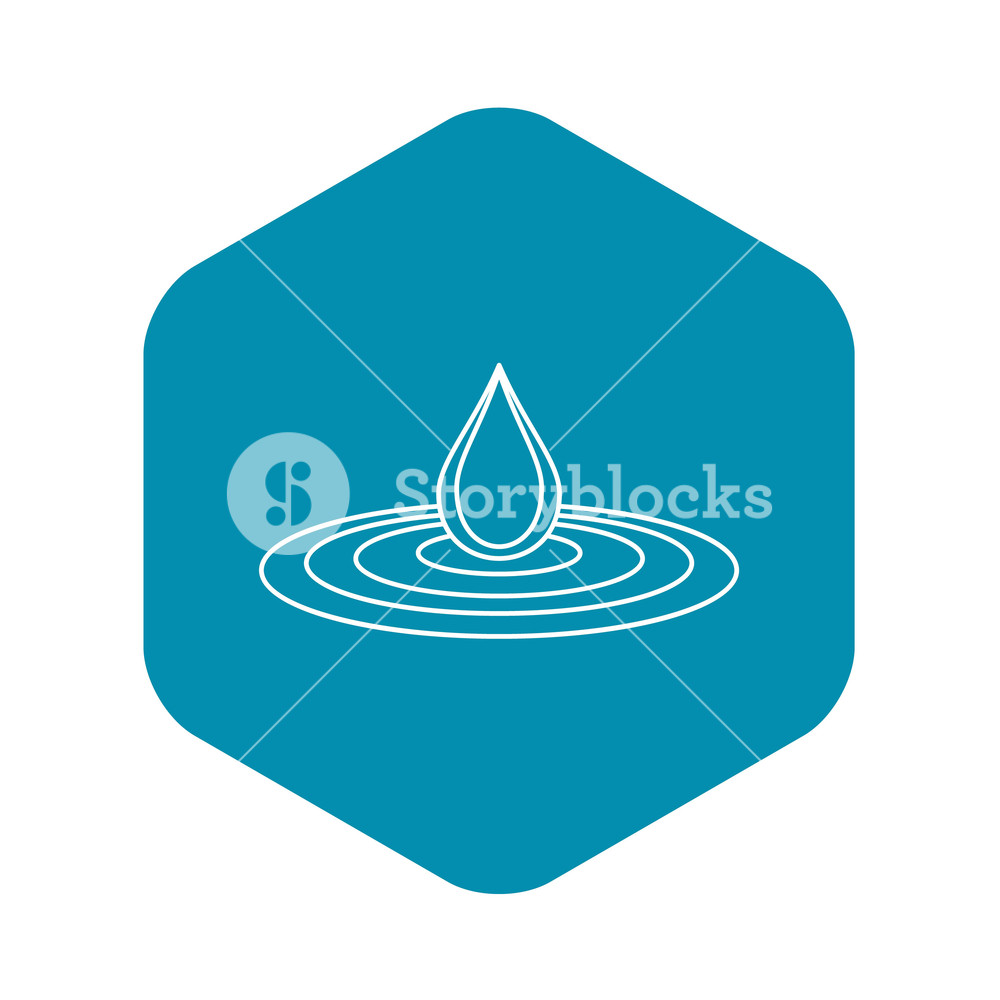 1000x1000 Water Drop And Spill Icon Outline Illustration Of Drop Vector