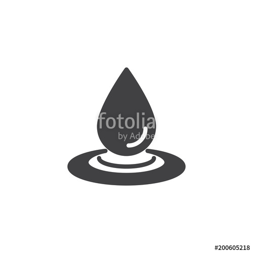 500x500 Water Drop And Spill Vector Icon Filled Flat Sign For Mobile