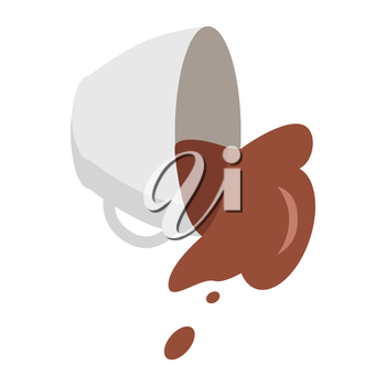 350x350 Fallen White Coffee Cup With Spilled Coffee In Flat Coffee Spill