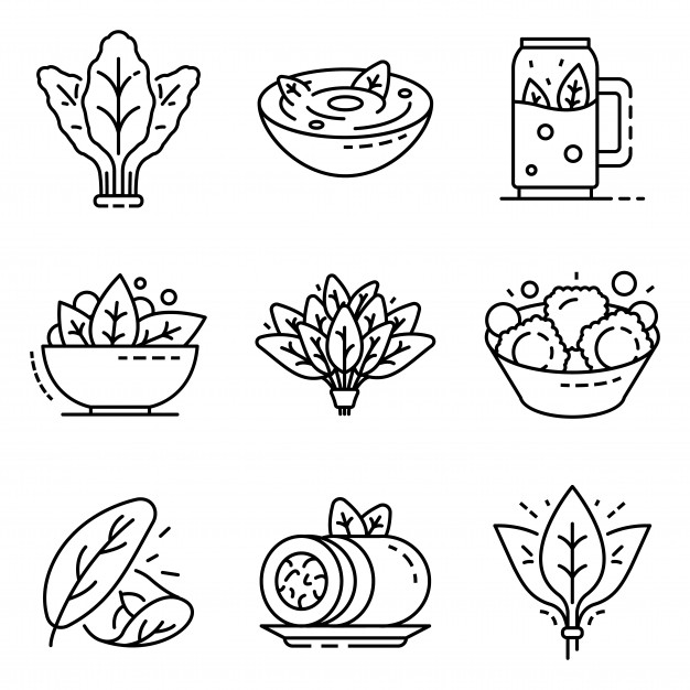 Spinach Icon Set Outline Set Of Spinach Vector Icons Vector 626x626 Spinach Icon Set Outline Set Of Spinach Vector Icons Vector