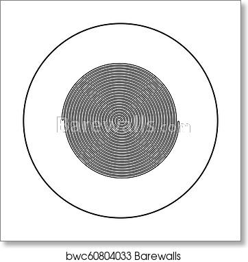 362x382 Spiral Icon Black Color In Round Circle, Art Print Barewalls