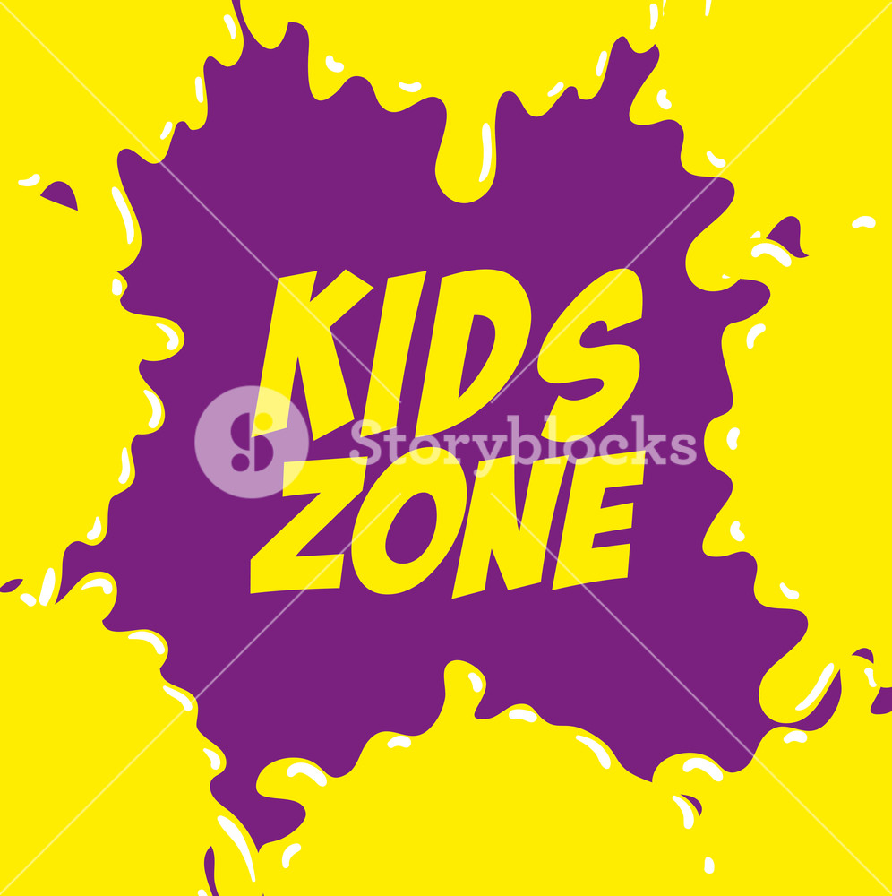 996x1000 Kids Zone Label Splash Icon Vector Illustration Design Royalty