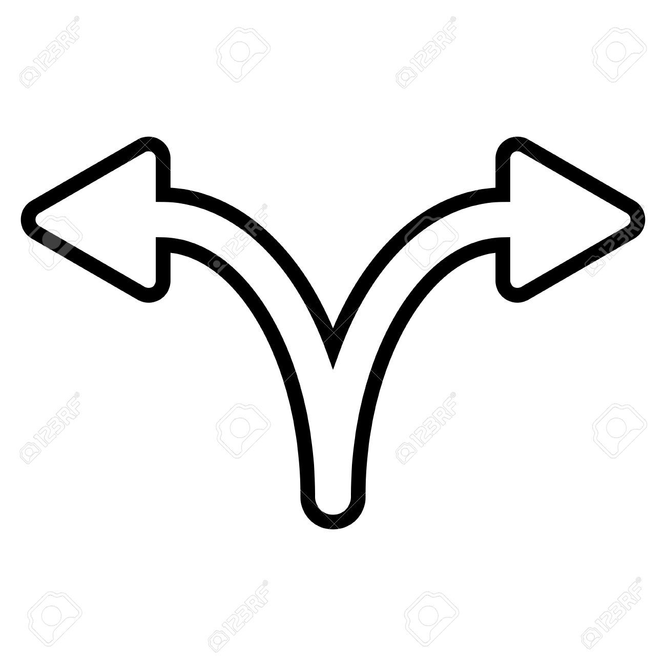 1300x1300 Split Arrow Left Right Outline Vector Icon Clipart Portal