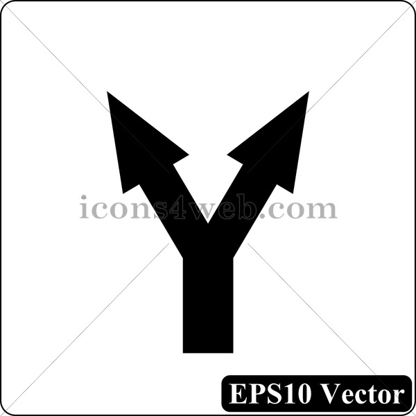 600x600 Split Arrow Black Icon Vector