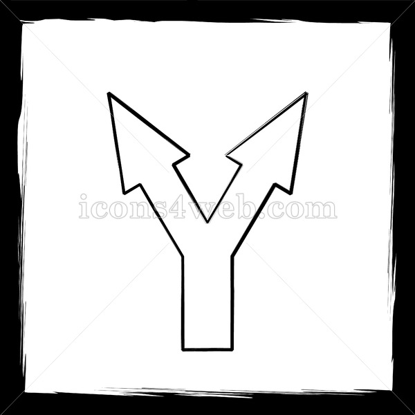 600x600 Split Arrow Sketch Icon