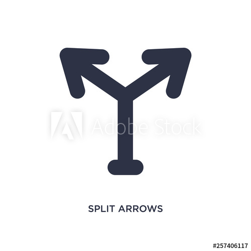 500x500 Split Arrows Icon On White Background Simple Element Illustration