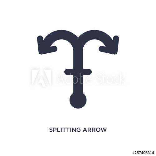 500x500 Splitting Arrow Icon On White Background Simple Element