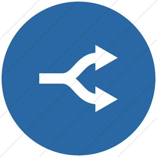 512x512 Iconsetc Flat Circle White On Blue Raphael Arrow Split Icon