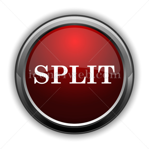 600x600 Split Icon Red Glossy Web Icon With Shadow