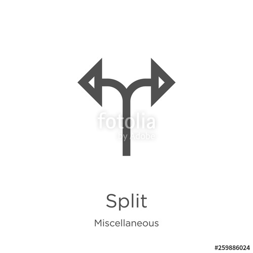 500x500 Split Icon Vector From Miscellaneous Collection Thin Line Split
