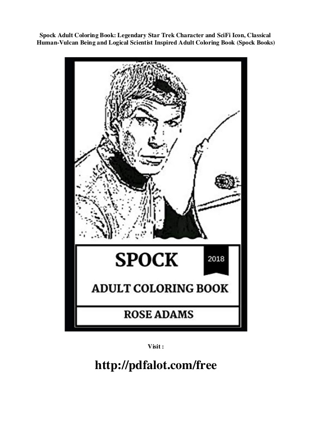 638x903 Spock Adult Coloring Book Legendary Star Trek Character And Sci Fi
