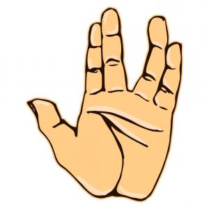 300x300 Gesture Spock Sign Vulcan Greet Stylized Hand Geek Game Icon