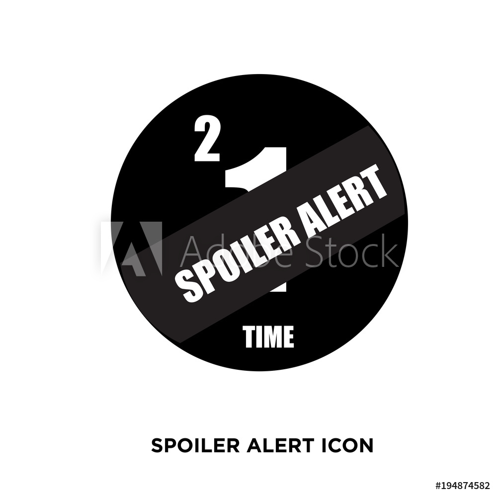 1000x1000 Photo Art Print Spoiler Alert Icon, Black Rubber Stamp Over