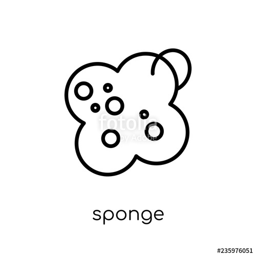 500x500 Sponge Icon Trendy Modern Flat Linear Vector Sponge Icon On White