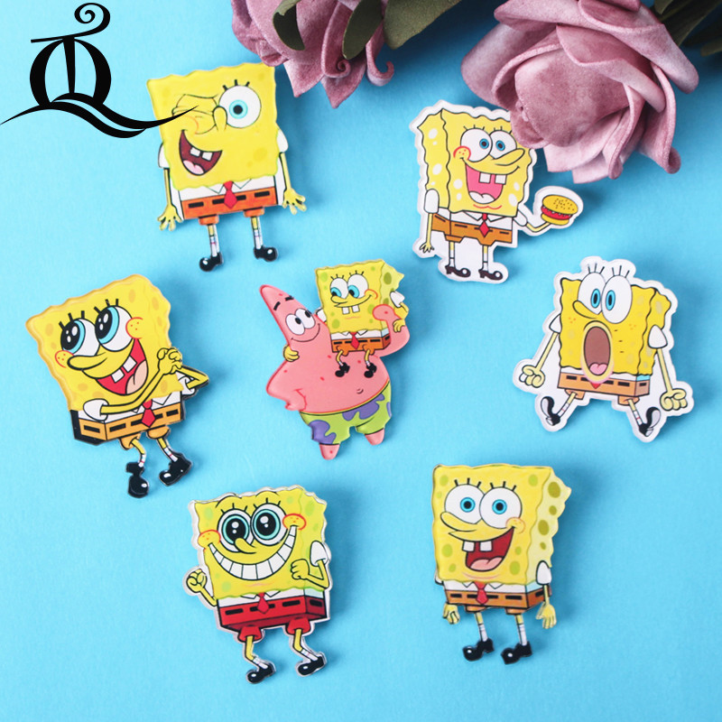 800x800 Jl Mix Spongebob Cartoon Icons On The Pin Kawaii Icon Badge
