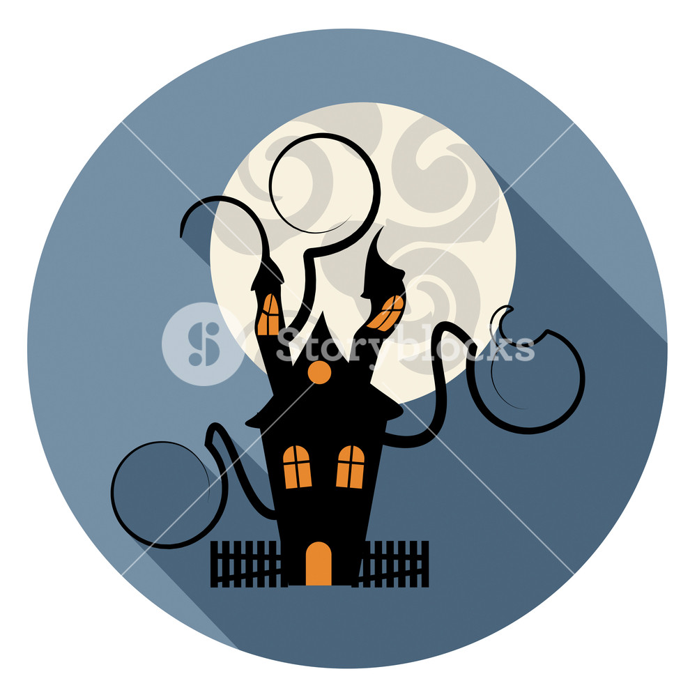 1000x1000 Haunted House Icon Indicating Trick Or Treat Spooky Home Royalty
