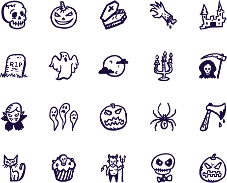 462x373 Spooky Icons Hand Drawn Halloween Icons