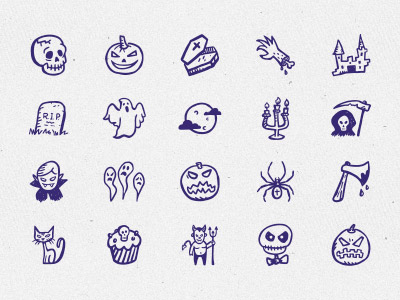 400x300 Spooky Icons Hand Drawn Halloween Icons