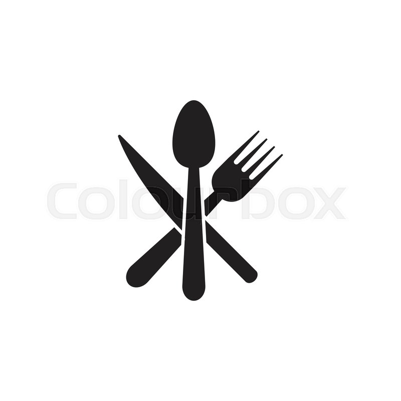 800x800 Spoon, Knife, Fork Icon Graphic Design Stock Vector Colourbox