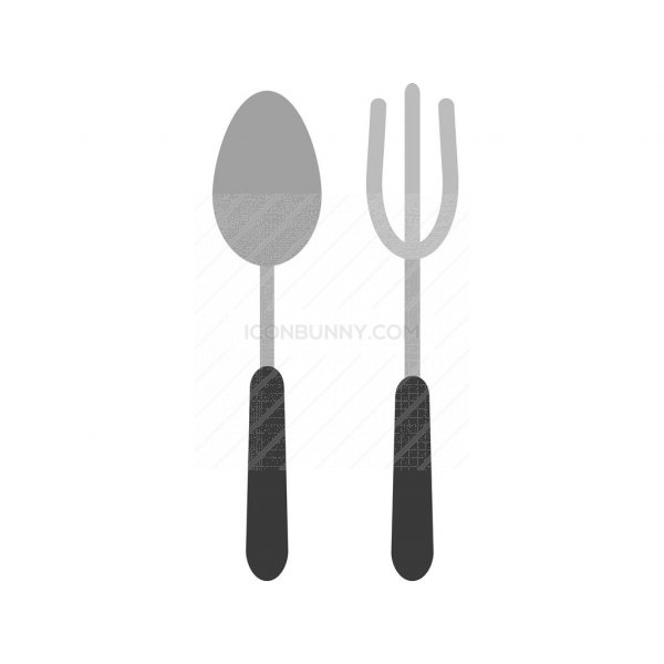 600x600 Spoon And Fork Greyscale Icon