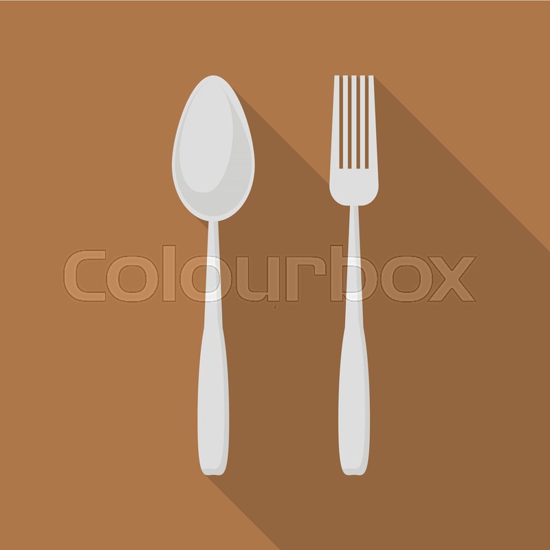 800x800 Spoon And Fork Icon Flat Illustration Stock Vector Colourbox