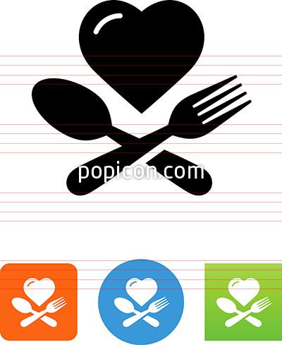 400x489 Heart With Fork And Spoon Icon