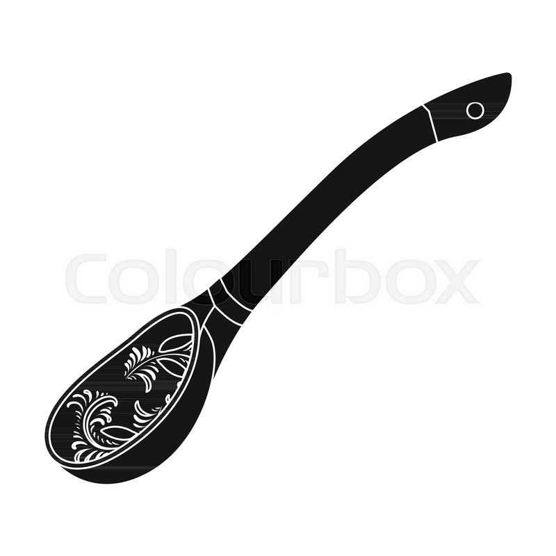 800x800 Russian Traditional Wooden Spoon Icon Stock Vector Colourbox
