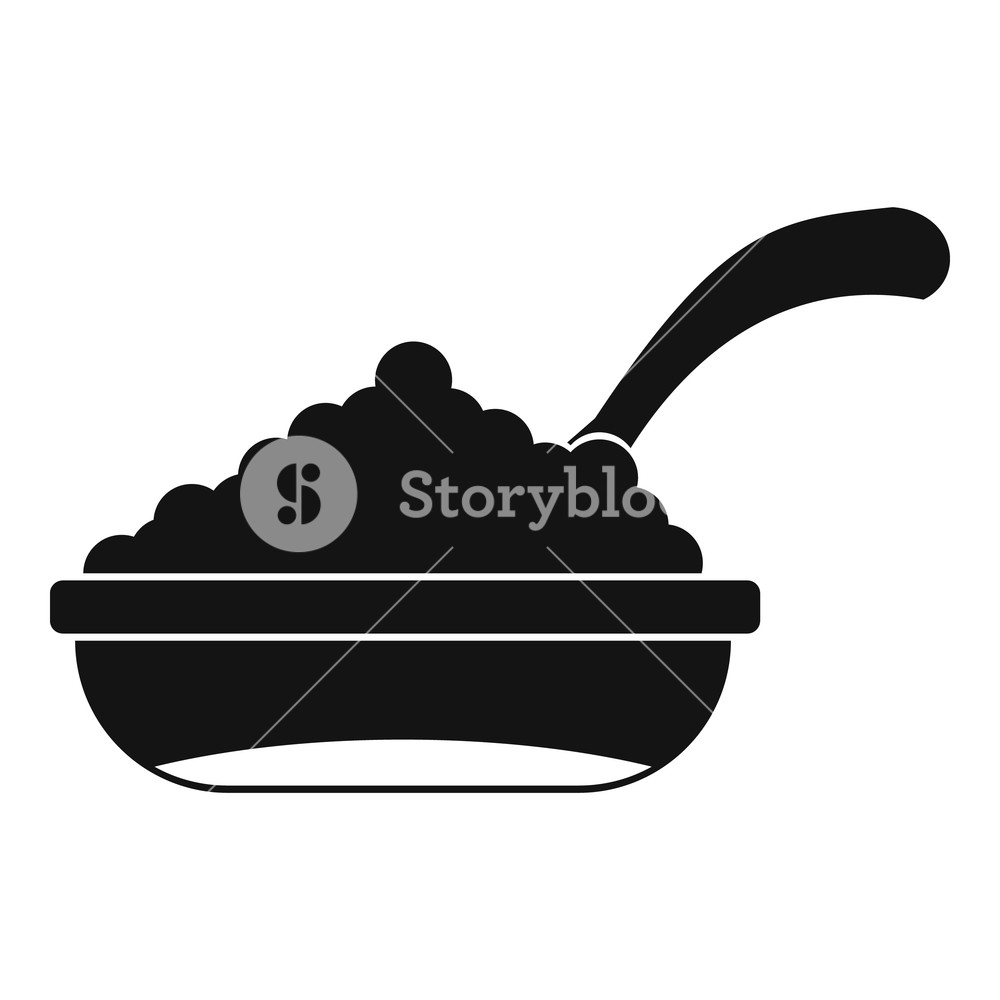 1000x1000 Bowl Of Caviar With Spoon Icon Simple Illustration Of Bowl