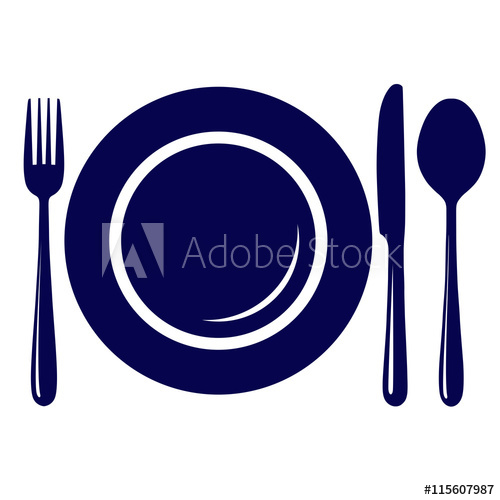 500x500 Empty Plate With Knife, Fork And Spoon Icon, Symbol, Sign