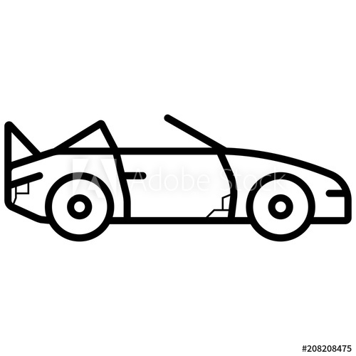 500x500 Convertible Sports Car Icon Vector